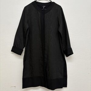 Eileen Fisher‎ Black Jacquard Swirl Duster Long Cardigan S Coquette Wedding Boho